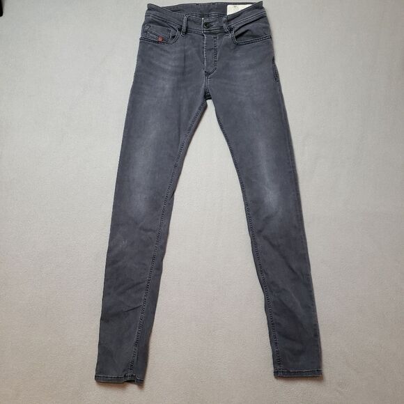 Men's Diesel - Charcoal Diesel Sleenker Slim Jeans - Picture 1 of 16